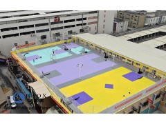 广州白云楼顶硅PU篮球场施工项目